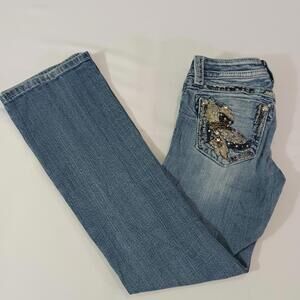 Miss Me JE5456B4R Women's Size 25 Blue Cotton Blend Denim Bootcut Jeans (26×29)